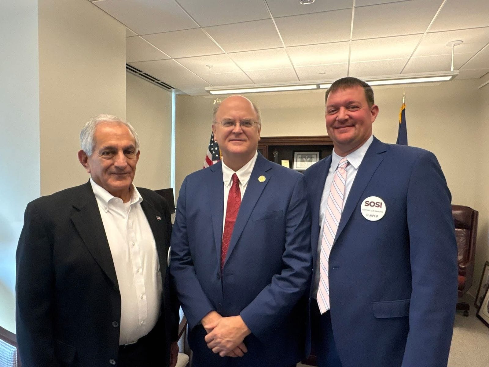 VAPCP members during a legislative visit, one wearing an SOS VAPCP button
