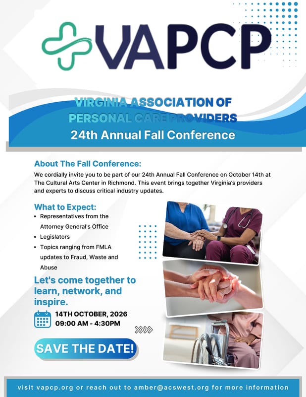 VAPCP 24th Annual Fall Conference, October 14, 2026 — save the date.
